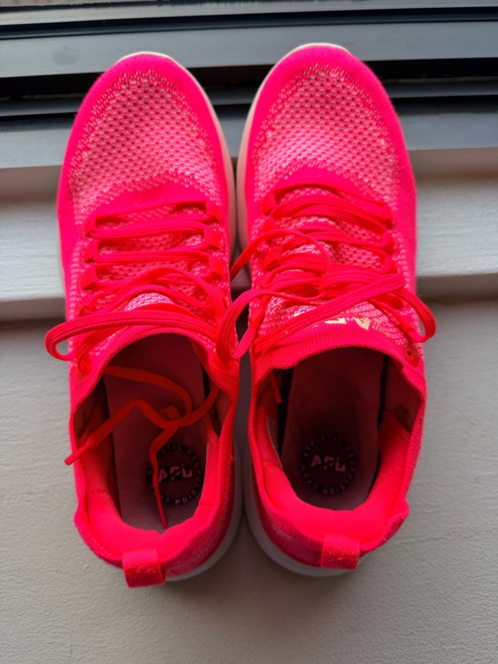 APL Women's Neon Pink Knit Athletic Sneakers